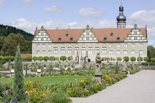 Schloss und Schlossgarten Weikersheim, Gartenansicht des Schlosses