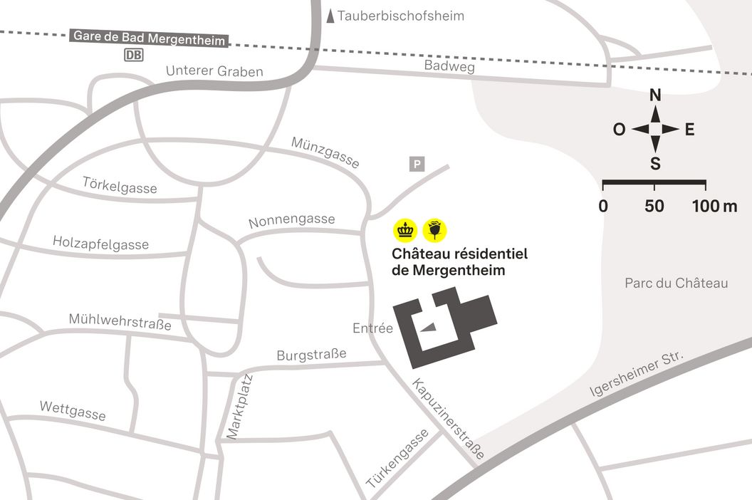 Plan d´accès château résidentiel de Mergentheim