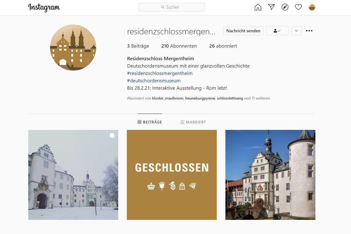 Residenzschloss Mergentheim, Instagramseite