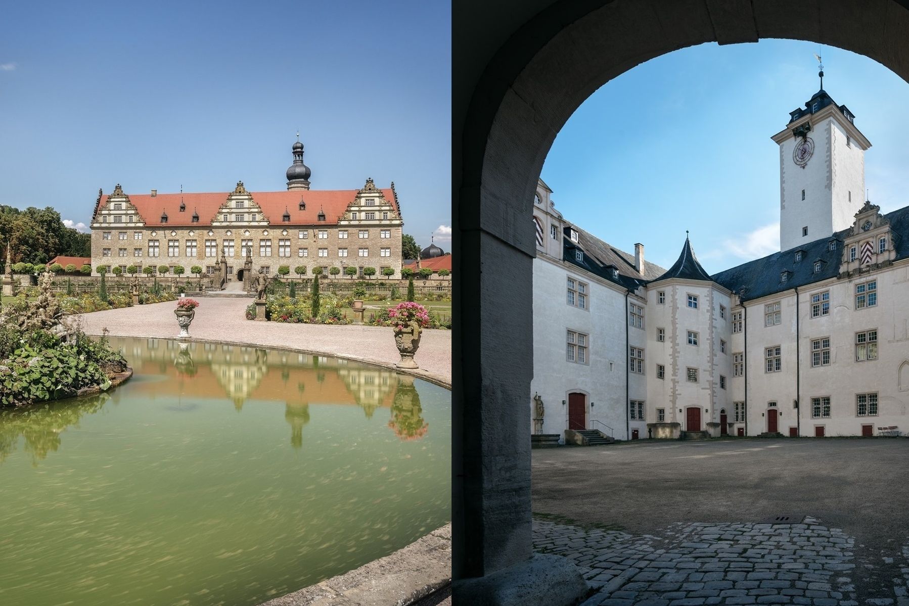 Schloss und Schlossgarten Weikersheim und Residenzschloss Mergentheim, Außenansicht