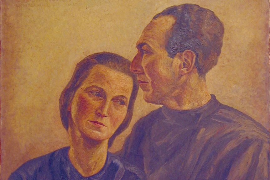 Residenzschloss Mergentheim, Detail, Porträt von Hermann Fechenbach