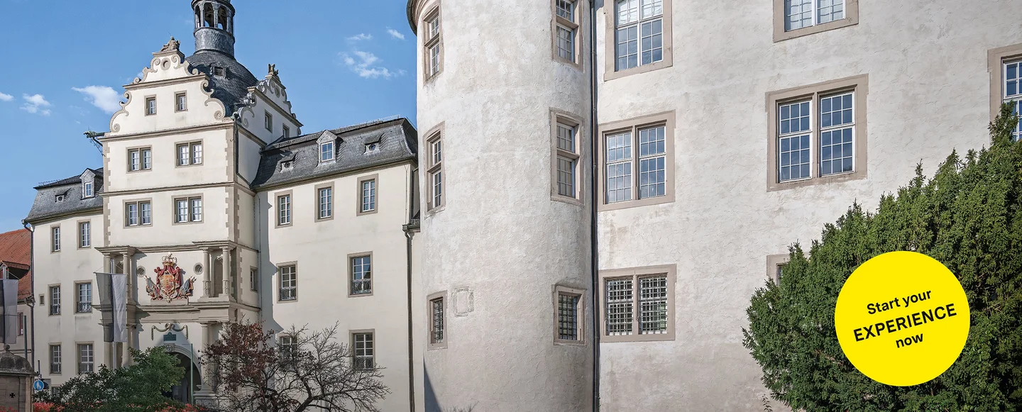 Mergentheim Residential Palace, advertising banner for the app "Monument BW"