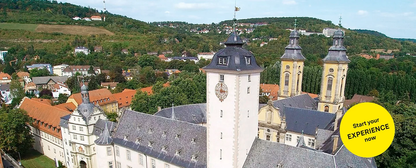 Mergentheim Residential Palace, advertising banner for the app "Monument BW"