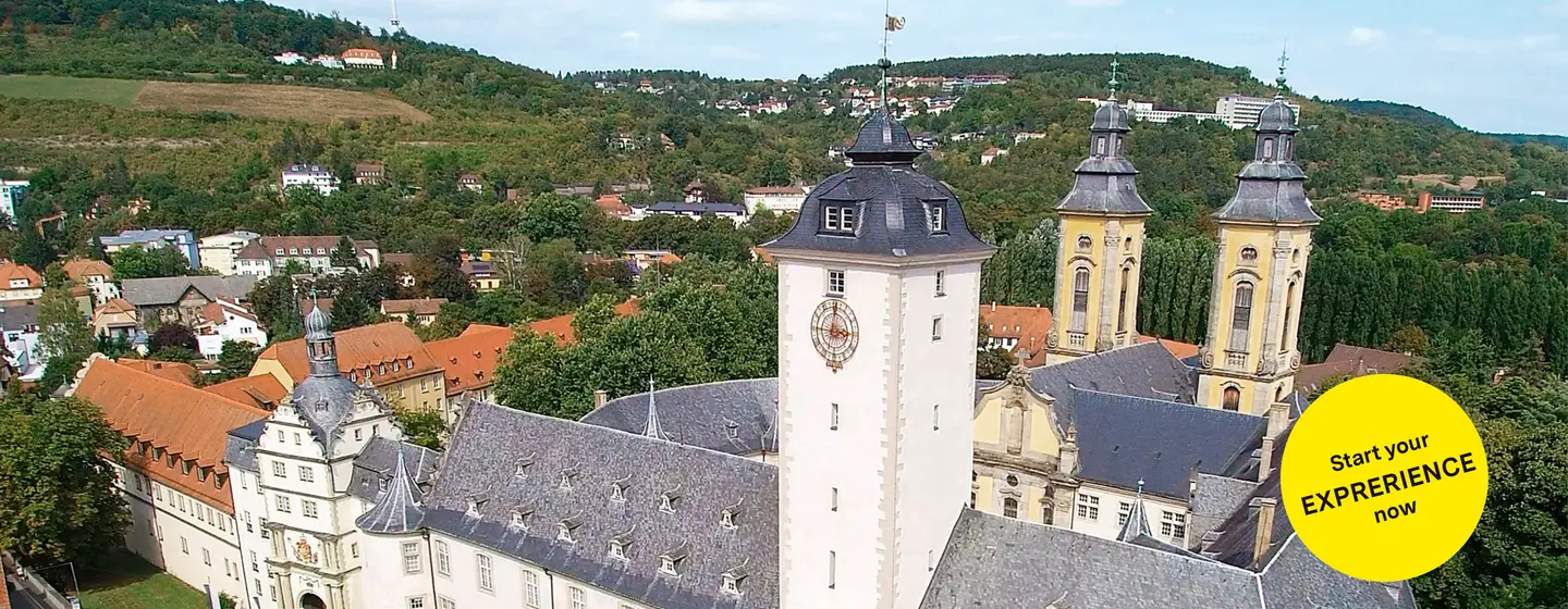 Mergentheim Residential Palace, advertising banner for the app "Monument BW"